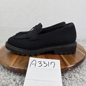 Vivaia Francesca Black Round Toe Platform Chunky Heel Casual Loafer Womens 36.5